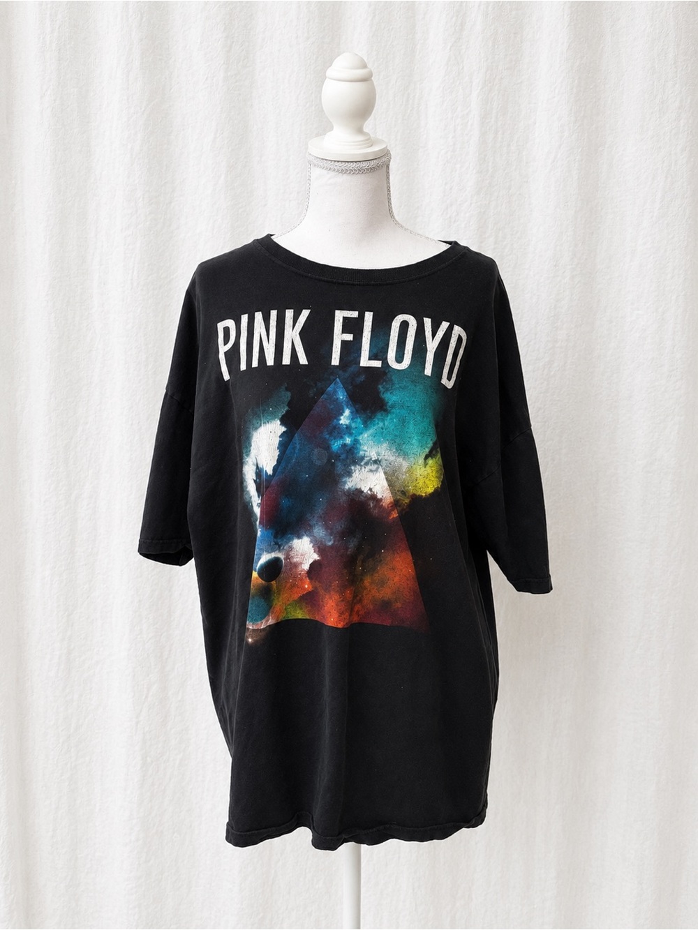 Pink Floyd Black Tee with Multicolor Cosmic Prism